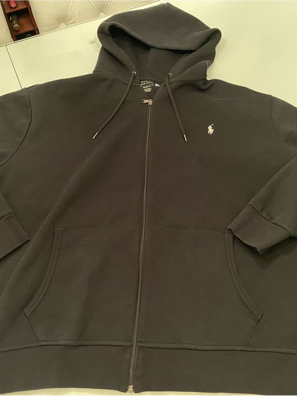 Polo by Ralph Lauren Black Full-Zip Hoodie with White Pony